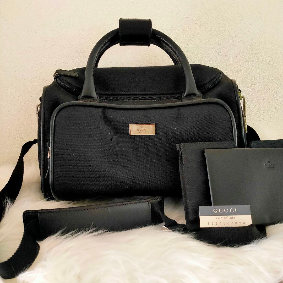 GUCCI グッチ ナイロン レザー ボストンバッグ カメラバッグ 2way