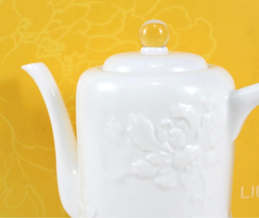 LIULI LIVING レジャー四季 ポット&カップセット 四季の花彫り