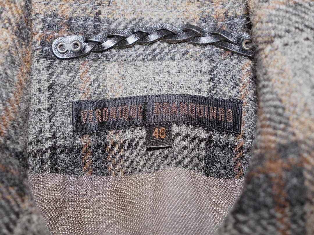 ヴィンテージ07AWアーカイブ ヴェロニクブランキーノ 比翼ツイードコート46