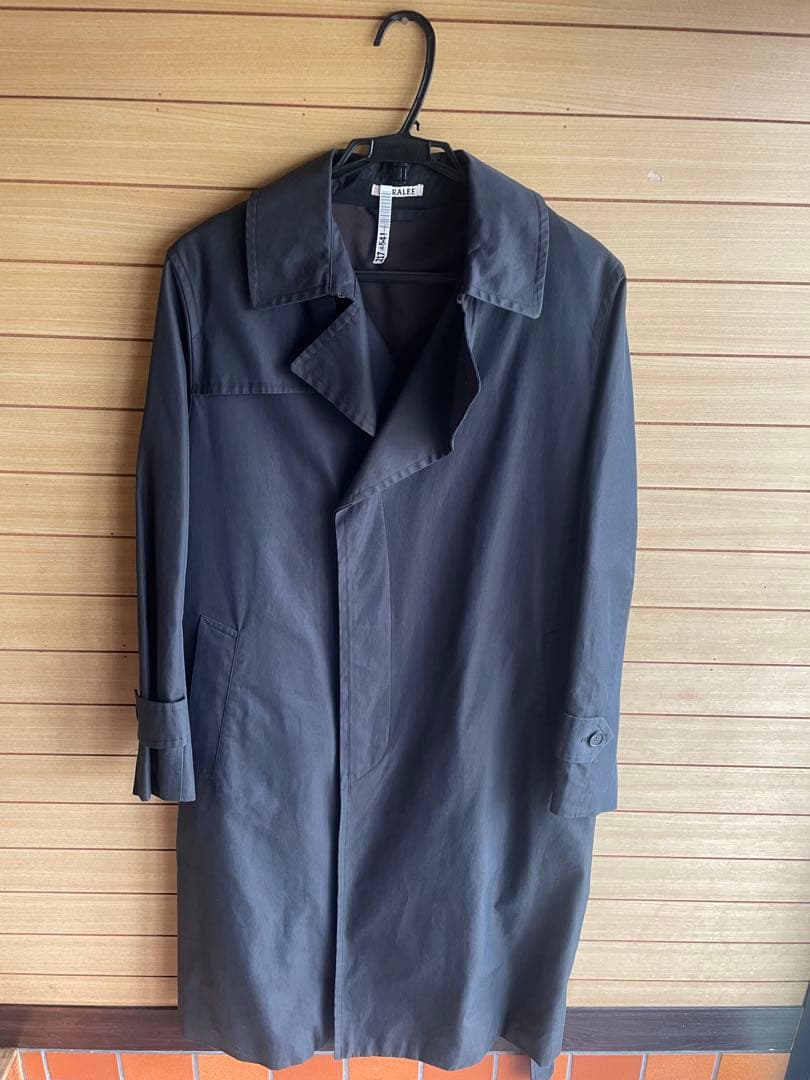ジャケット・アウター AURALEE FINX CHAMBRAY TRENCH COAT BK 3