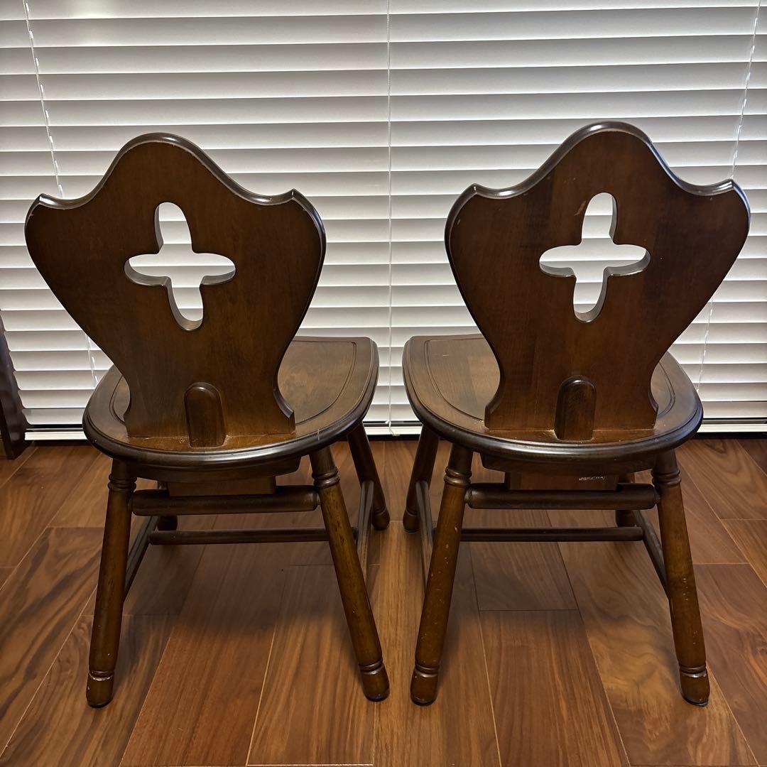 四国工芸　森のサーカス　アンティーク チェア 2脚セット 椅子 イス