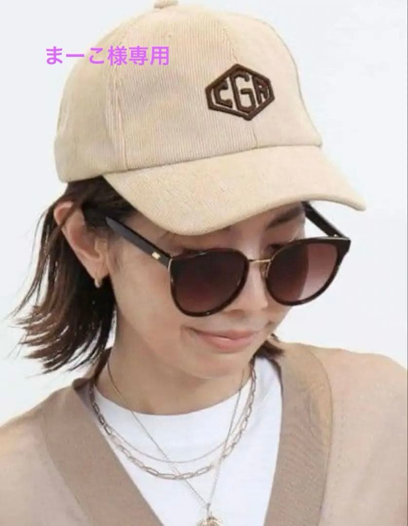 美品❣️GOOD GRIEF CORDUROY MONOGRAM CAP ベージュ