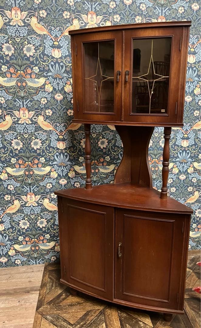 コーナーラック キャビネット 昭和レトロ 飾り棚 インテリア 当時物