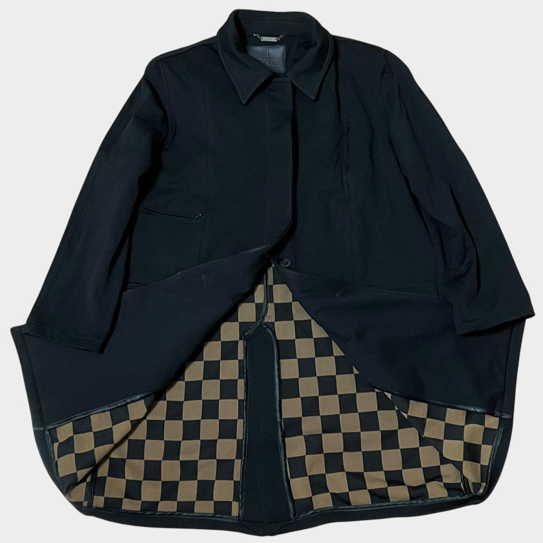 希少品 フェンディ ペカン柄 ロングコート 比翼タイプ ブラック 40