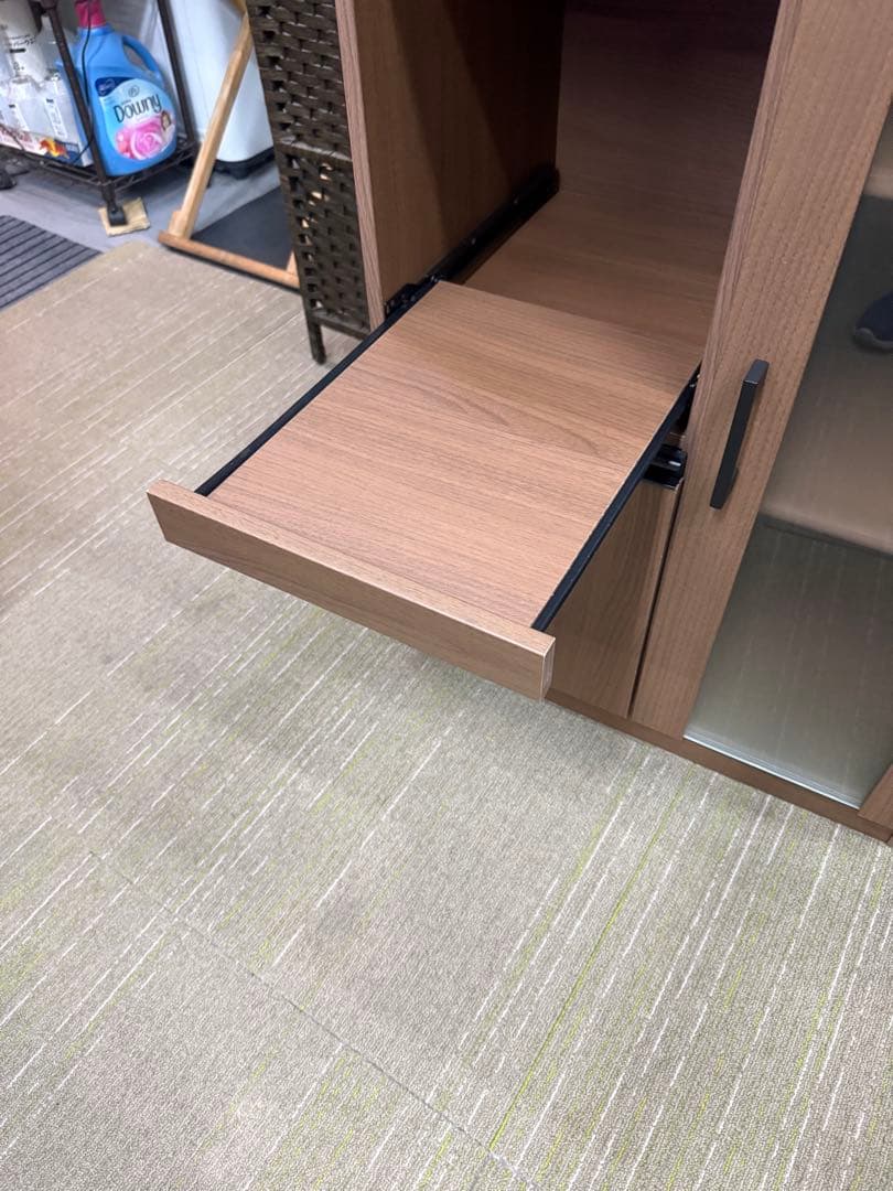 【洗浄消毒作業済】【美品】ニトリ　レンジ台(フォルムN RE9060G MBR）