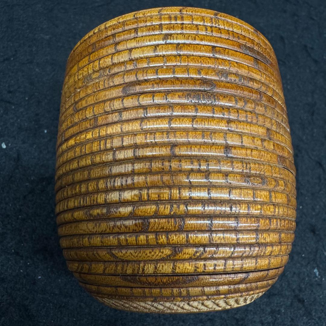 茶道具 田中光月 棗 欅　1層1層動く　浮月挽 共箱