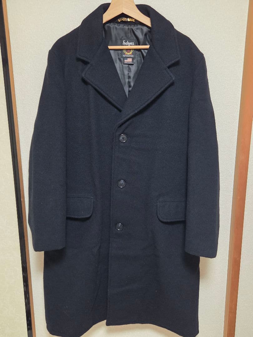 ゼータ　Schott ネイビー チェスターコート