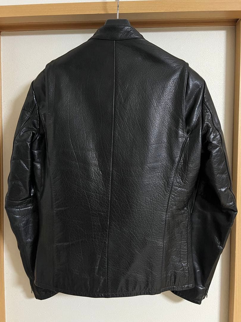 ★安い★本革★牛革★美品★シングルライダース★革ジャン★黒★Ｍ★レザー