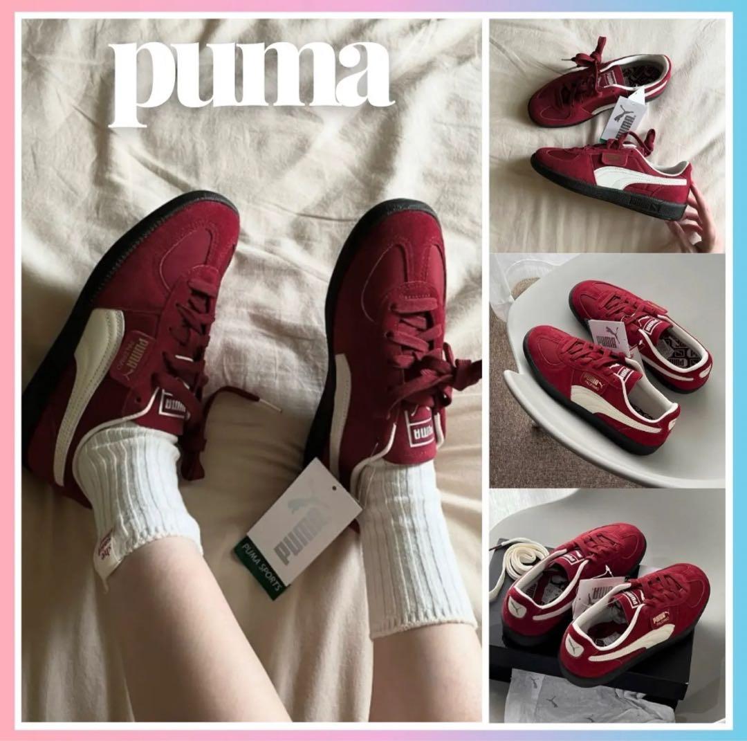 PUMA レッド スエード スニーカー