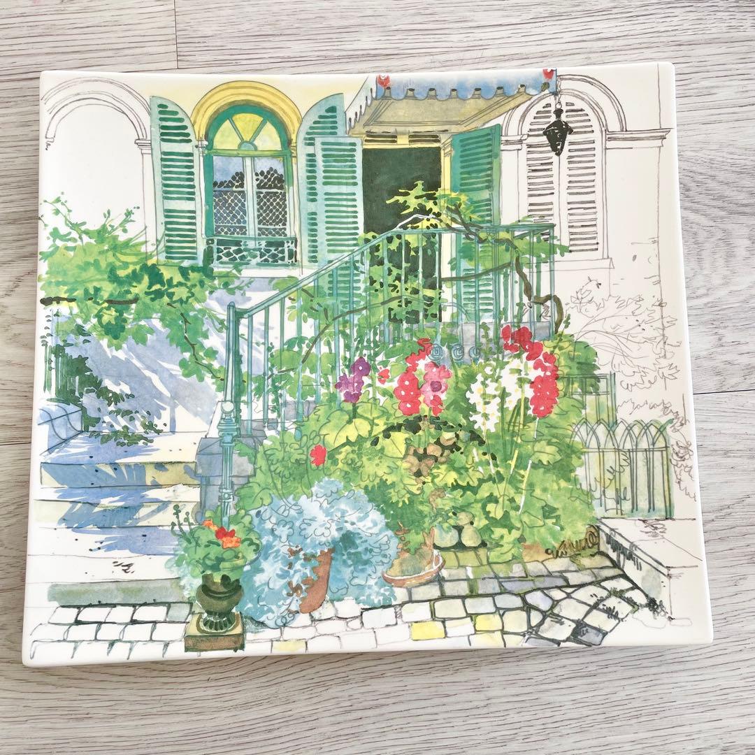 ジアン　ミルフルール　角皿　2枚セット　陶器　食器