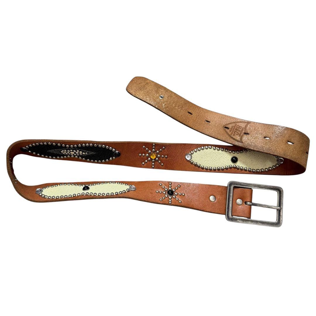 00s HTC PEANUTS leather studs belt ピーナッツ