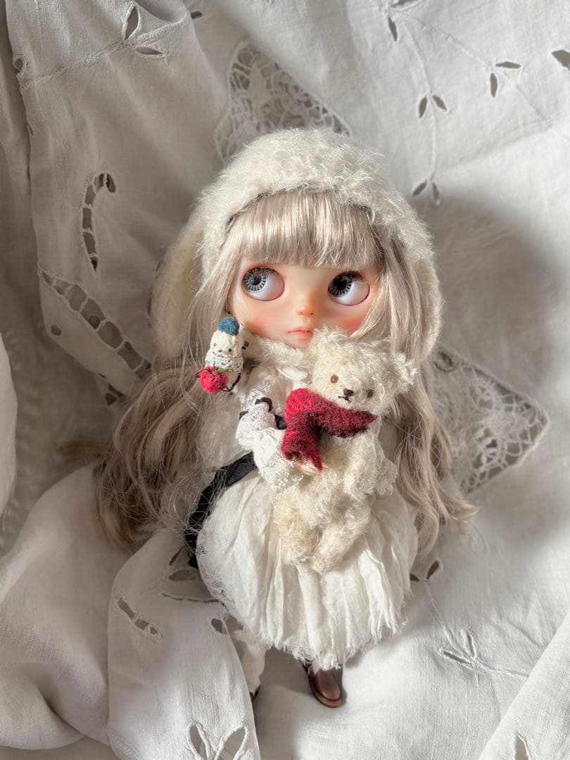 ちびくまcocolilou モヘアの小さなテディベア