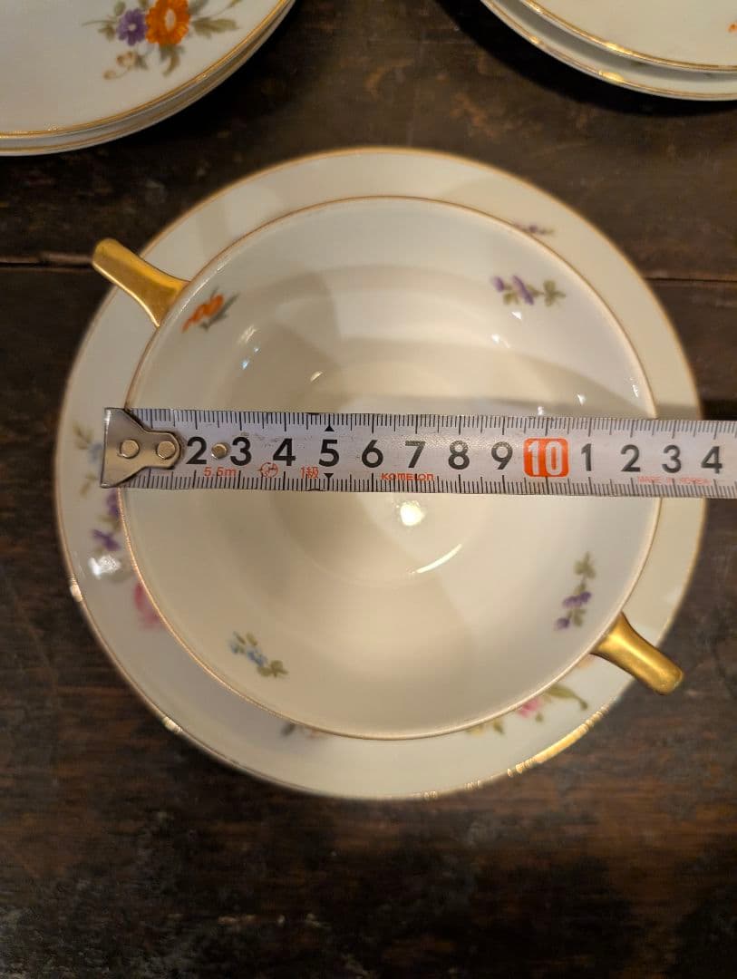 アンティークトーマスババリア　ドイツ 花柄スープカップセット 5個セット