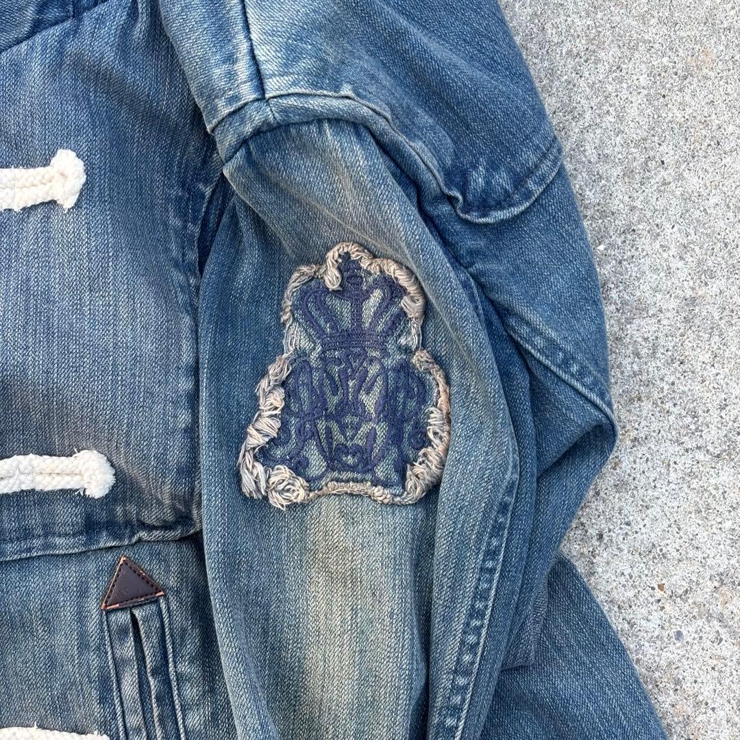 00's vintage デニムダッフルコート ロング丈 y2k グランジ