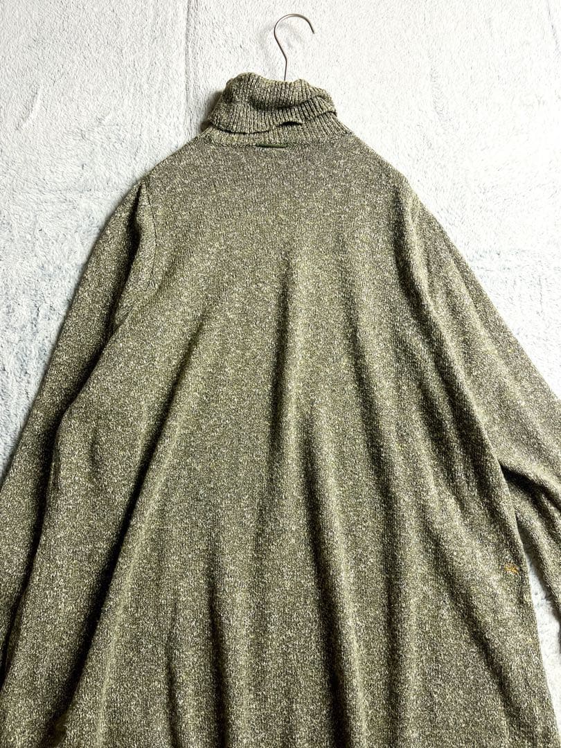 美品【45R】45rpm コットン混 杢杢ニットソーのチュニック ハイネック 0