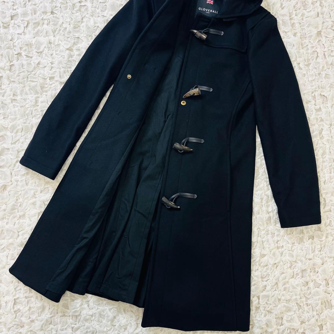 英国製GloverallグローバーオールダッフルコートSTR01黒カシミヤ混XS