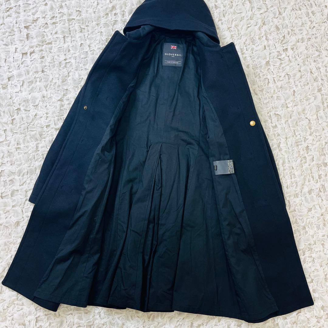 英国製GloverallグローバーオールダッフルコートSTR01黒カシミヤ混XS