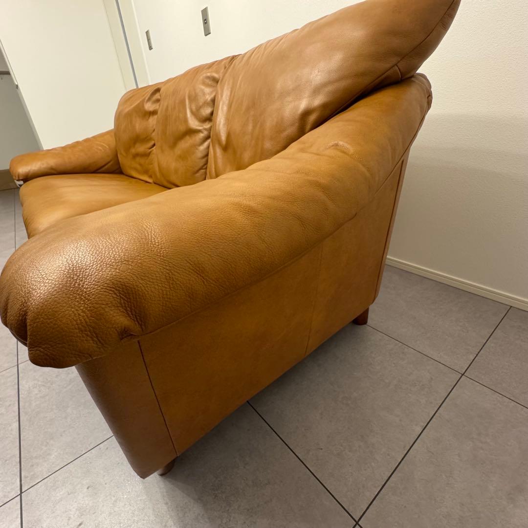 ブラウンレザー 3人掛けソファ