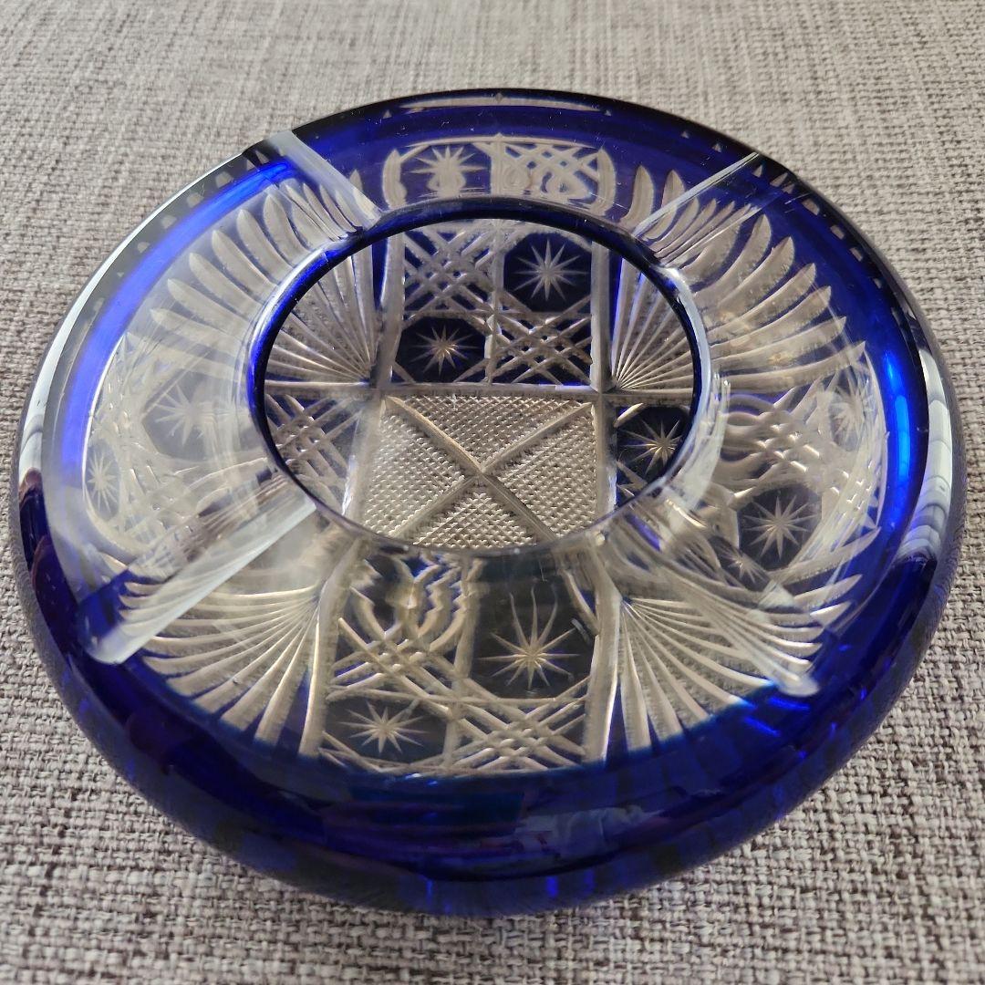 江戸切子灰皿　レトロ　骨董品　ヴィンテージ