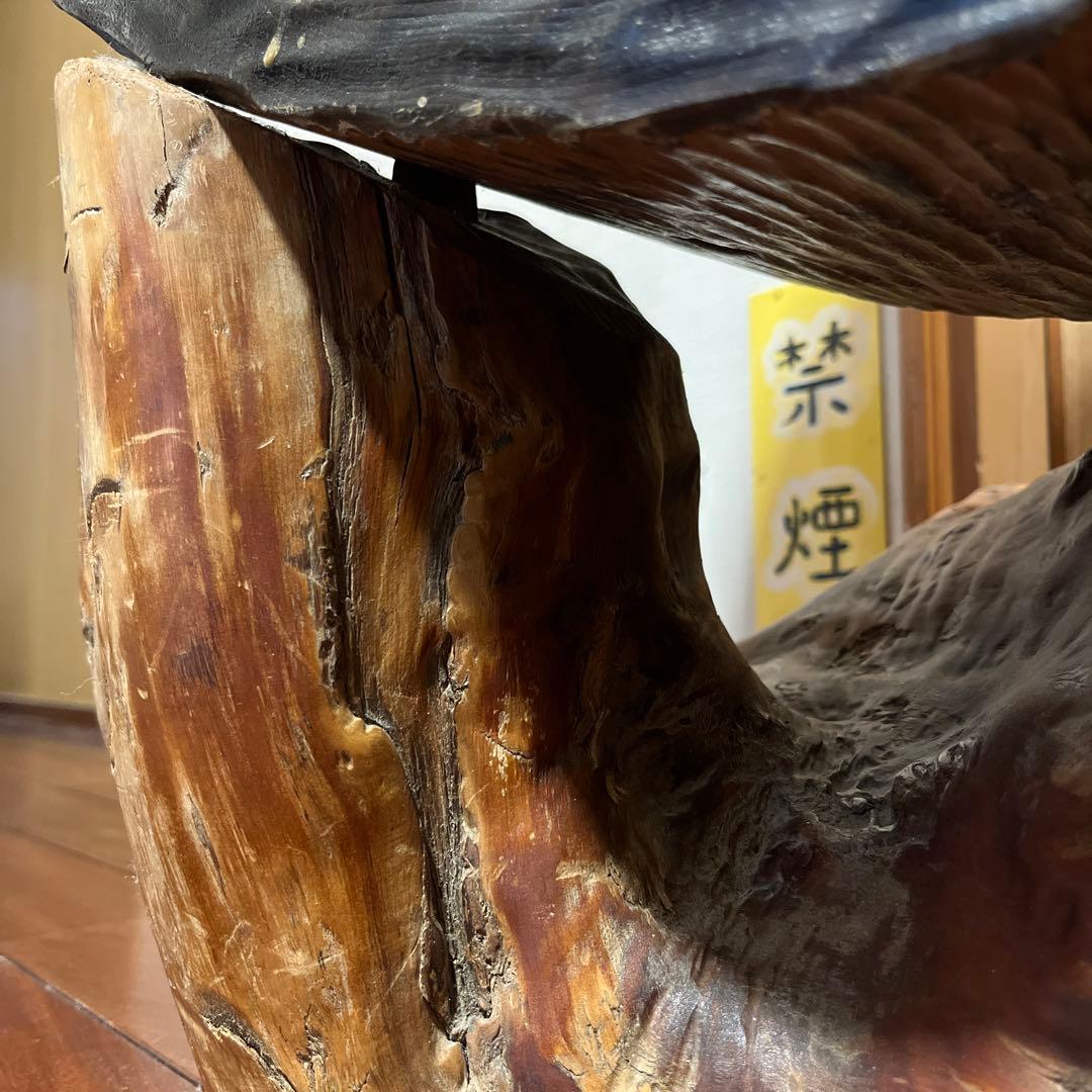 アンティーク　昭和　丸型茶棚(茶箪笥、飾り棚、違い棚)