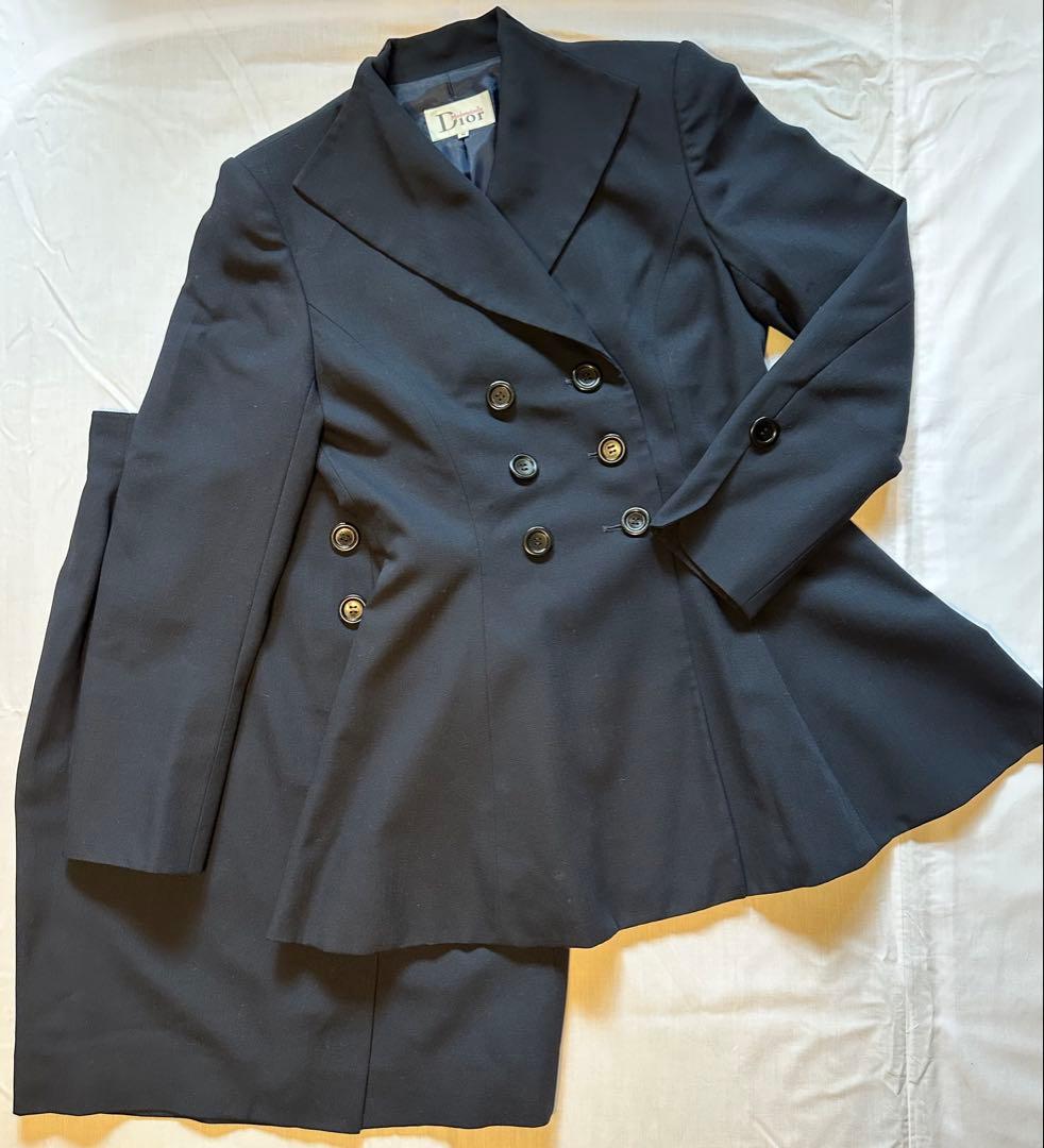 Dior スーツ セットアップ ジャケット スカート ネイビー/濃紺色