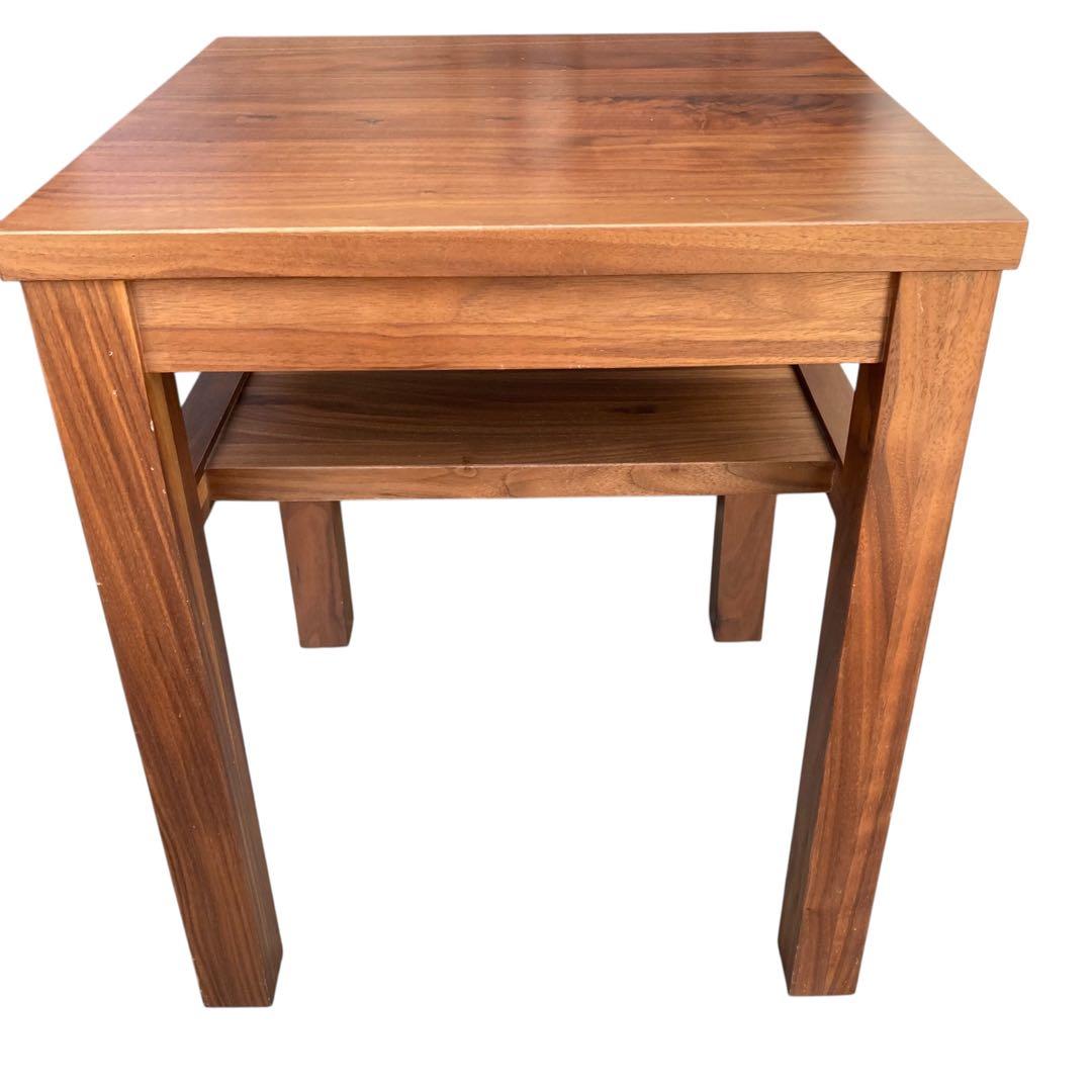無印 MUJI ウォールナット 無垢材サイドテーブルベンチ ①