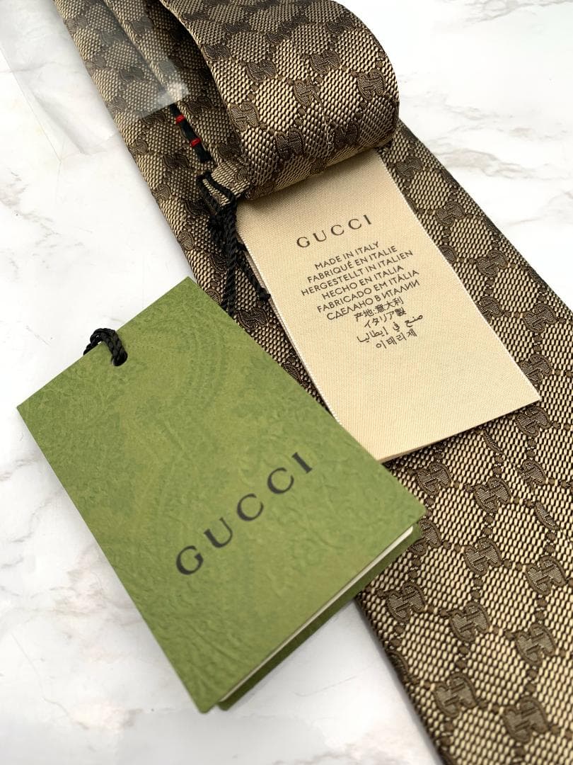 【新品・未使用】GUCCI グッチ GGパターン シルク イタリア製 8cm幅