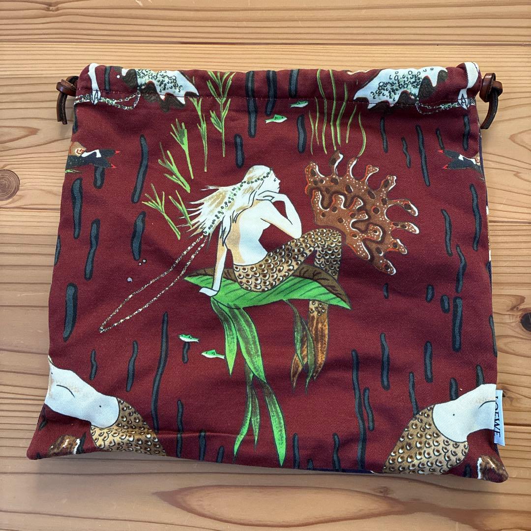 ロエベ ドローストリングポーチ マーメイド