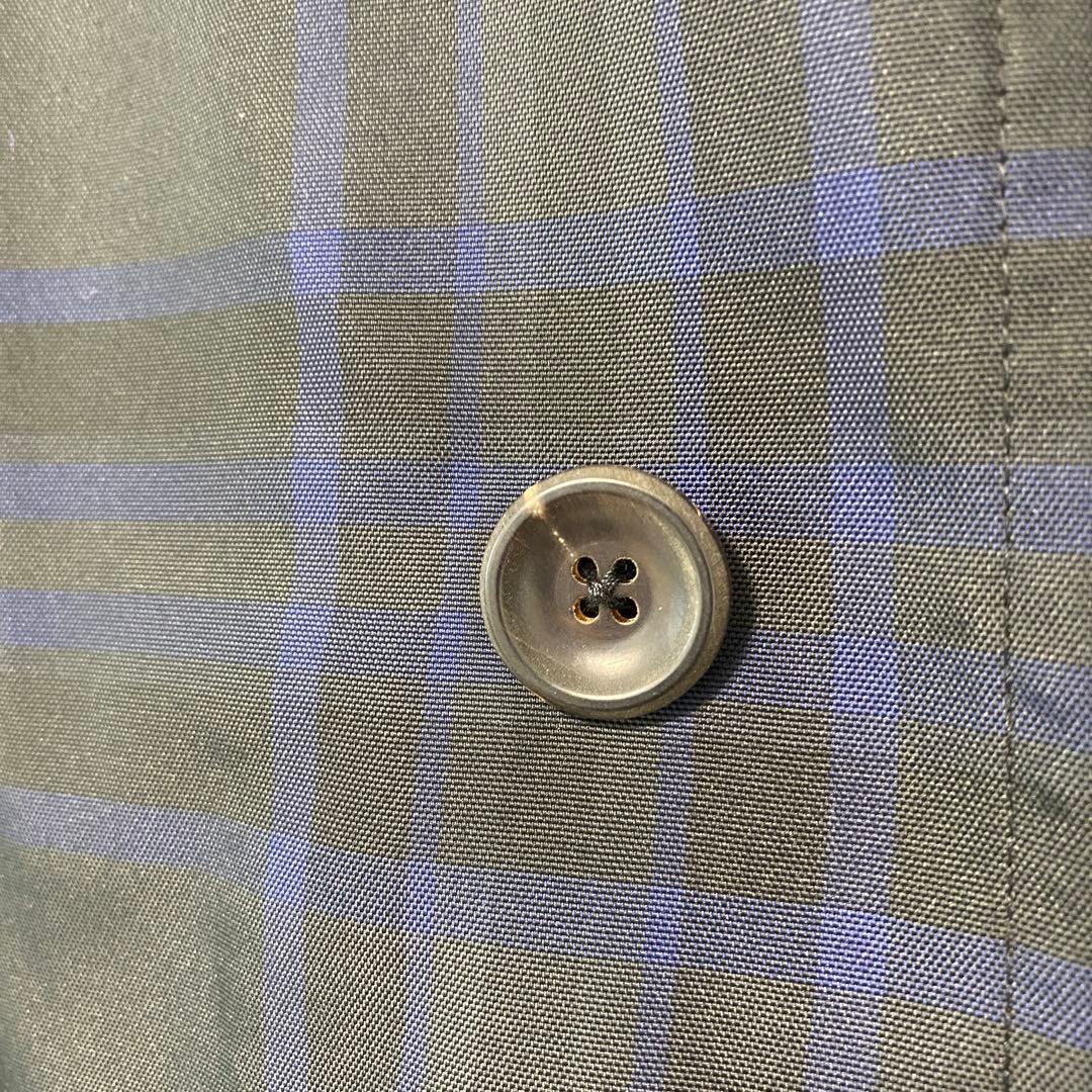 ダンヒル LONDON イタリア製 チェック柄ステンカラーコート XSS