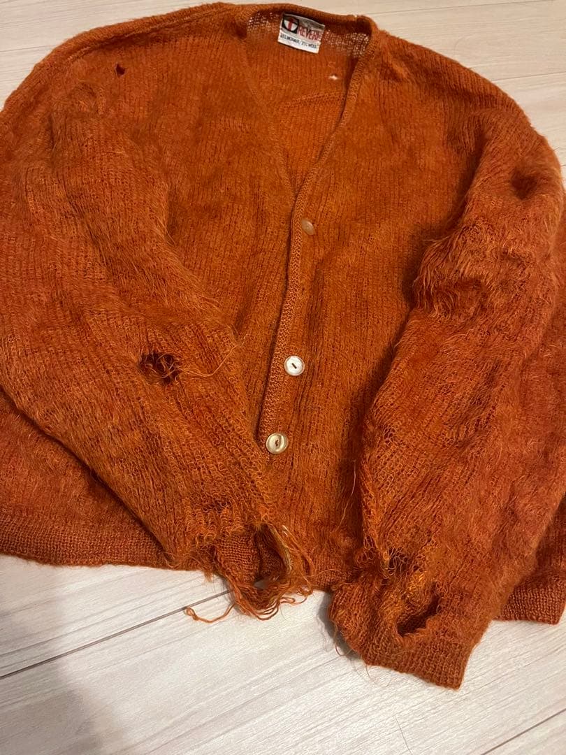60s Vintage REVERE シャギー モヘア カーディガン ボロ