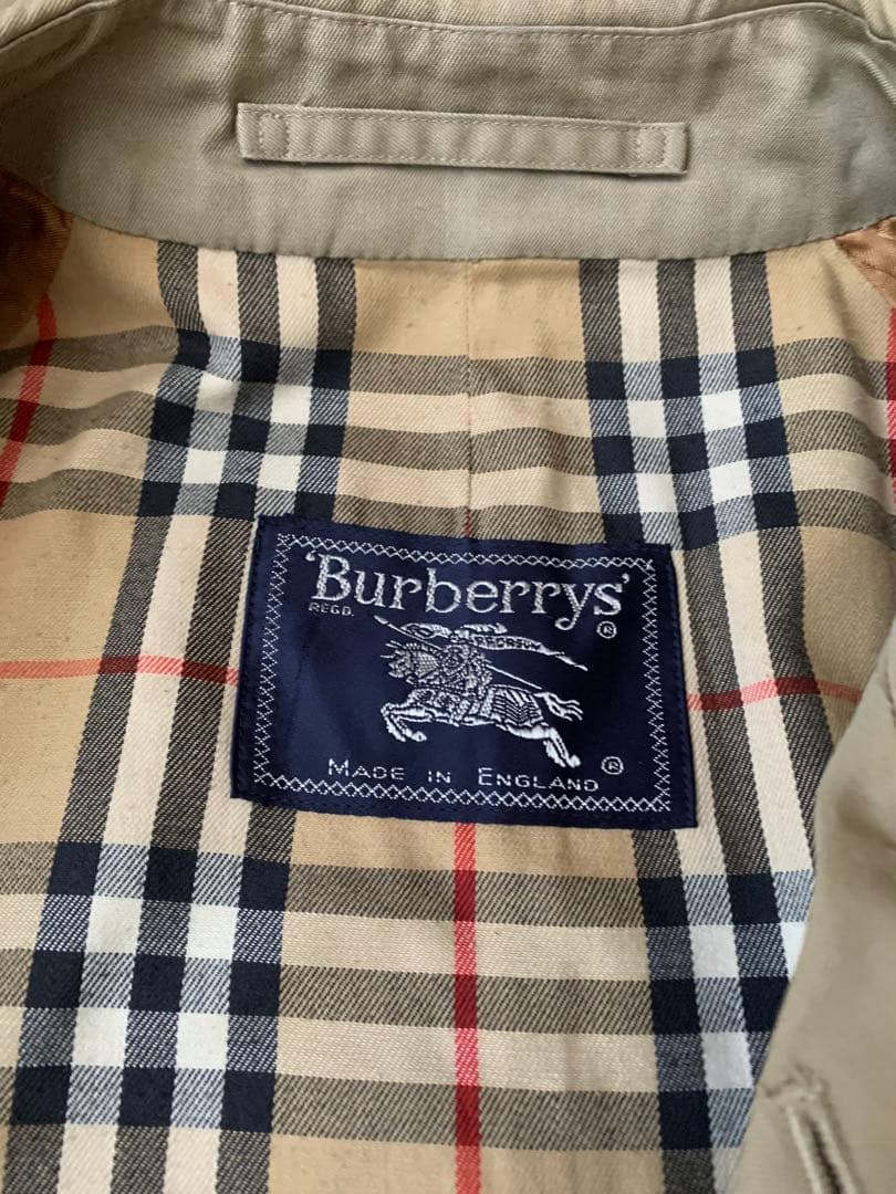 英国製 80s〜 バーバリー ステンカラーコート コットン ノバチェック メンズ