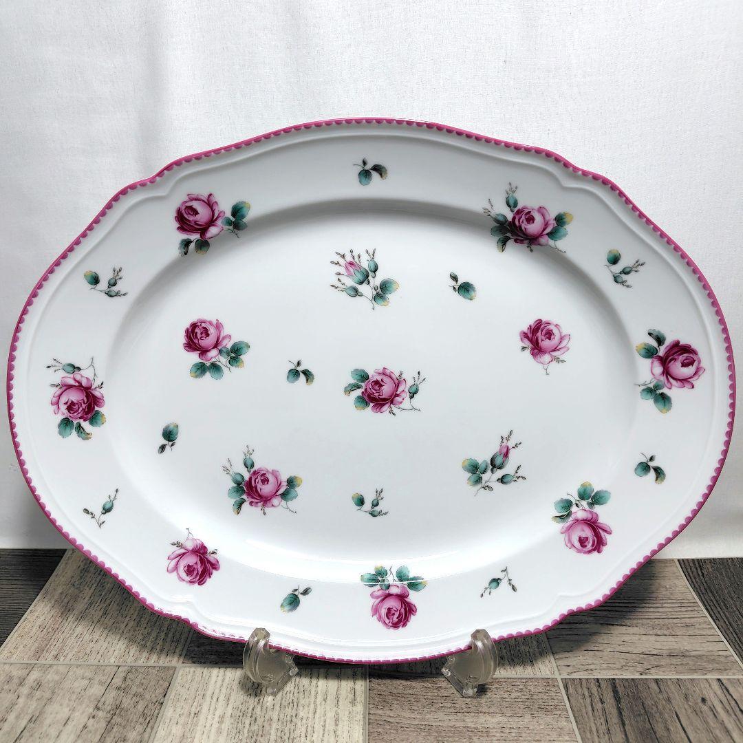 リチャードジノリ アンティックローズ 34cm オーバル プレート 大皿