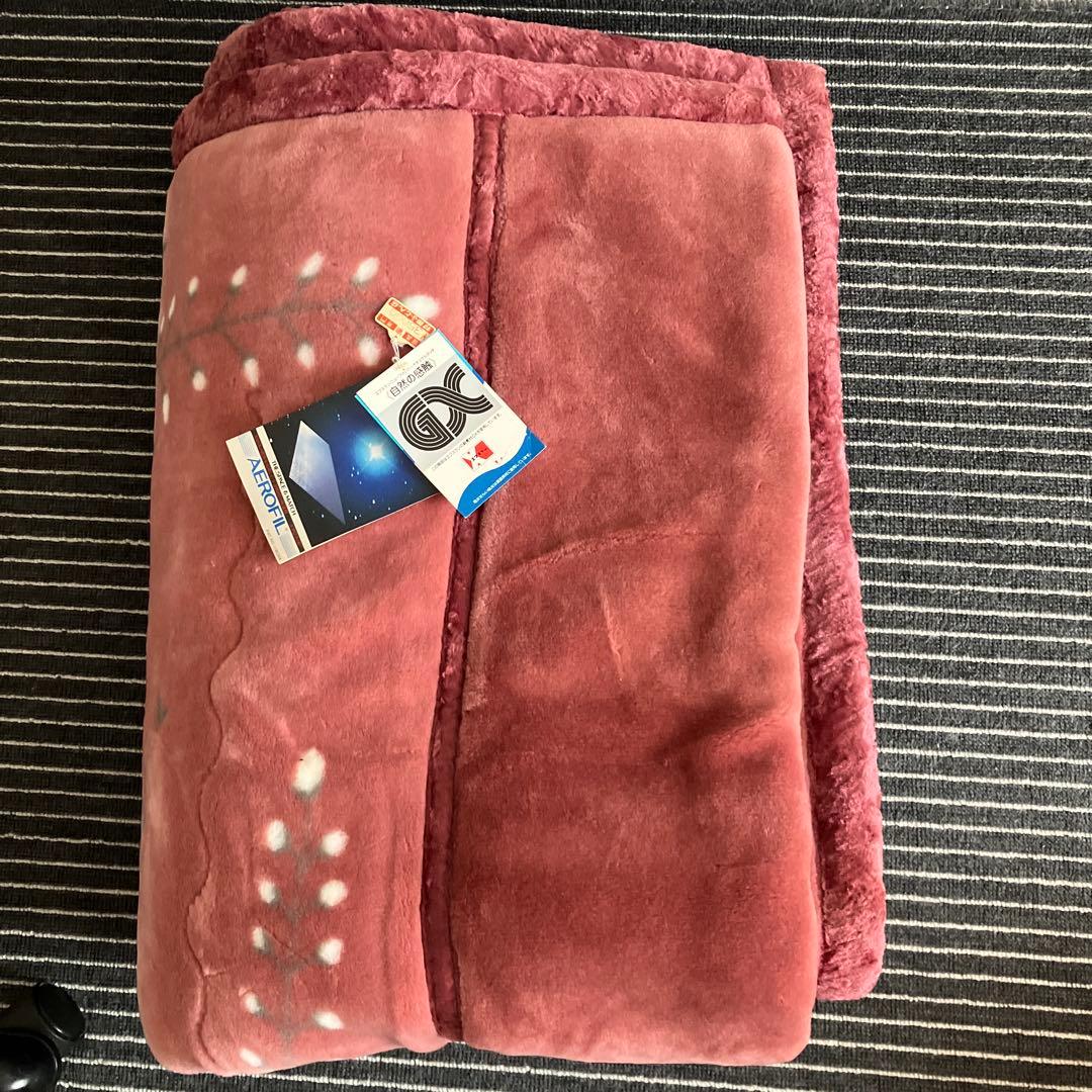 新品　フリース花柄ブランケット 毛布