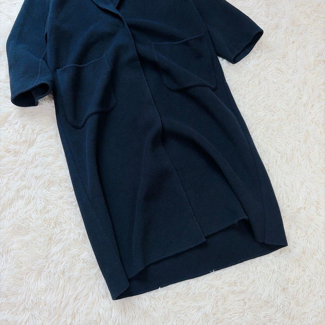 エトレトウキョウ　カシミヤ混ダブルフェイスリバーロングコート　ネイビー