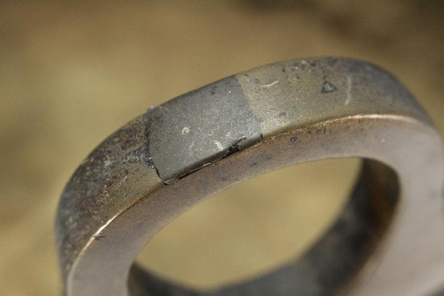 古銅 饕餮紋 双耳 円形 瓶掛(K-LC698)