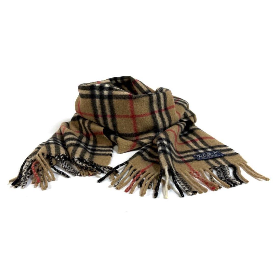 【美品】BURBERRY カシミヤ マフラー ベージュ 英国製 希少品