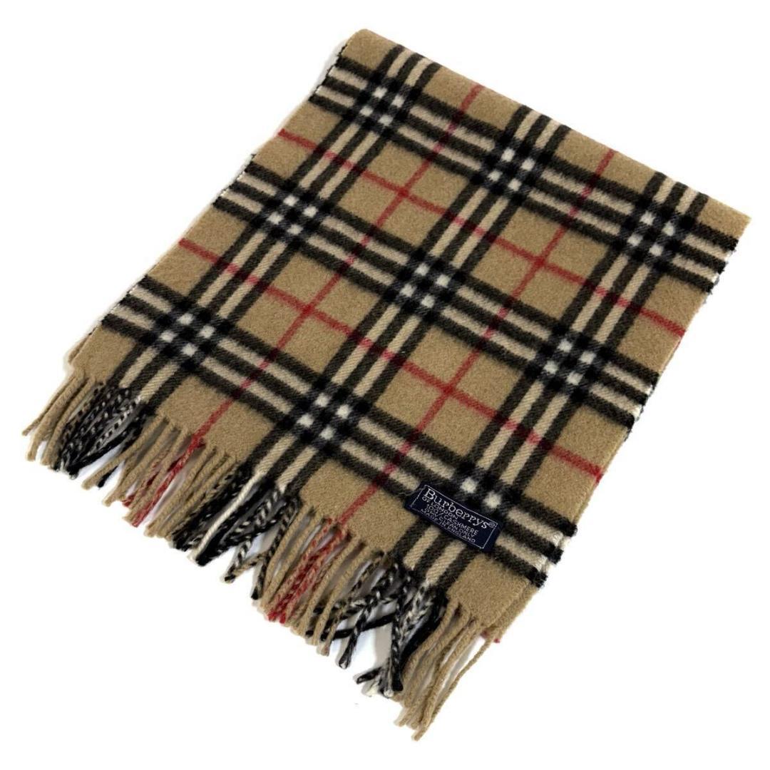 【美品】BURBERRY カシミヤ マフラー ベージュ 英国製 希少品