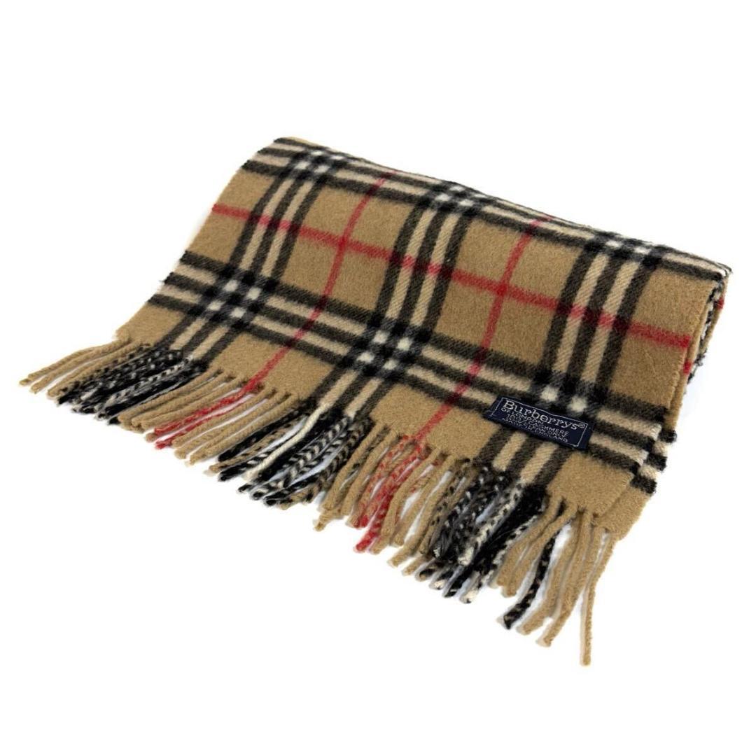 【美品】BURBERRY カシミヤ マフラー ベージュ 英国製 希少品