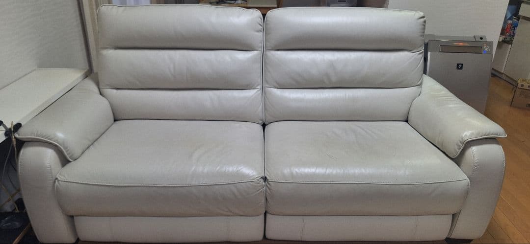 ニトリ電動ソファ（クローナ）3人掛けライトグレー_定価23万円①