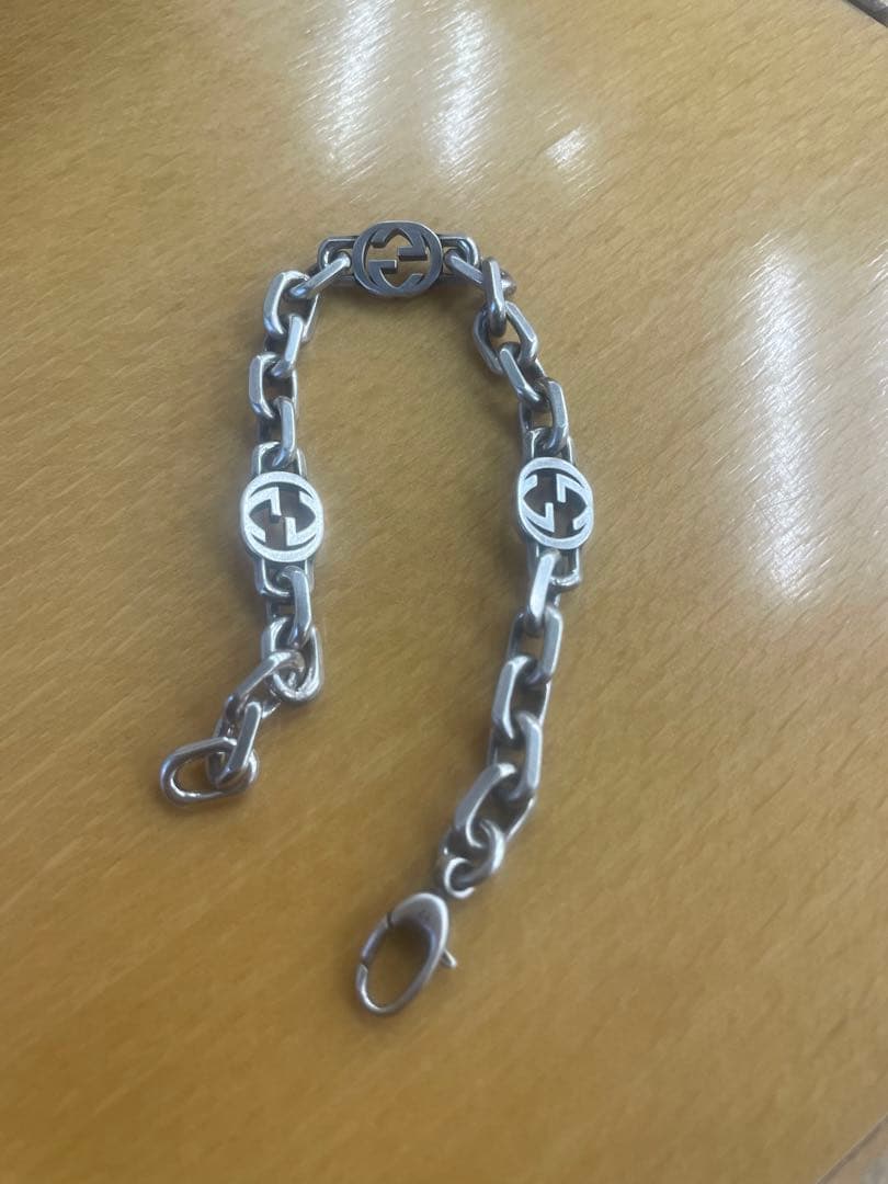 〔グッチ インターロッキング〕チェーン ブレスレット 箱無し