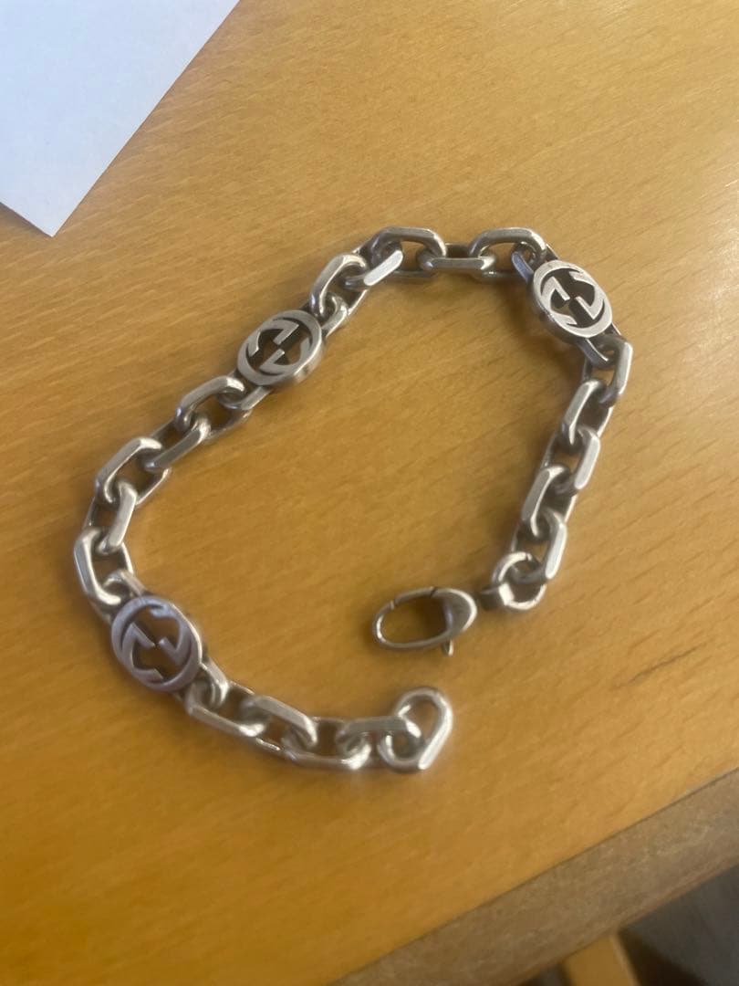 〔グッチ インターロッキング〕チェーン ブレスレット 箱無し