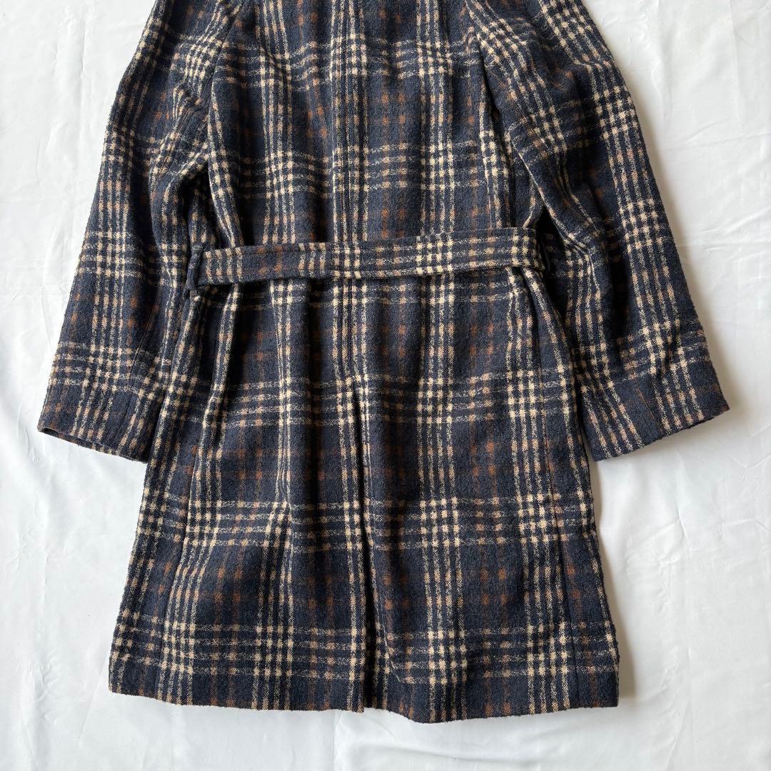LARDINI ラルディーニ チェック チェスターコート ウール ガウン 50