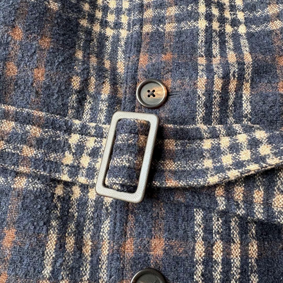 LARDINI ラルディーニ チェック チェスターコート ウール ガウン 50