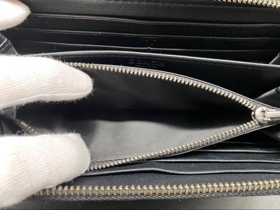 ★【美品】コーチ 長財布 シグネチャー アコーディオン F58113 BLK