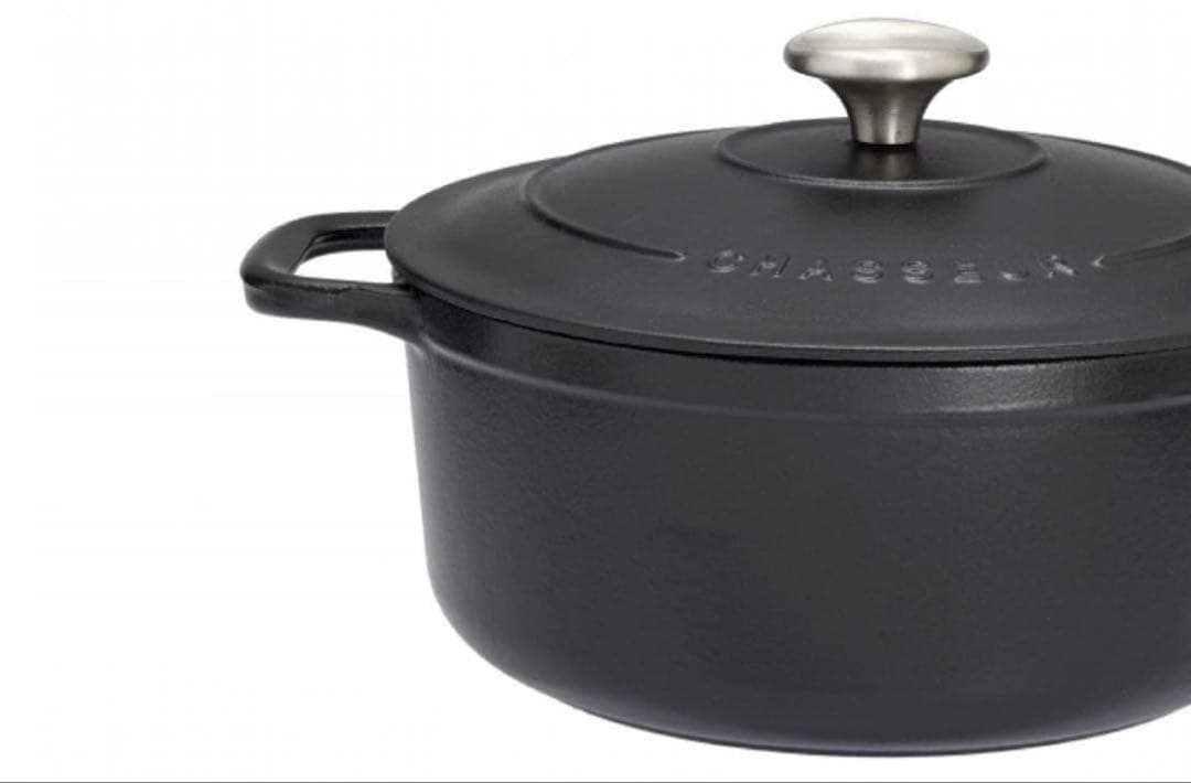 新品　CHASSEUR サブライム ラウンドキャセロール　24cm 両手鍋　黒