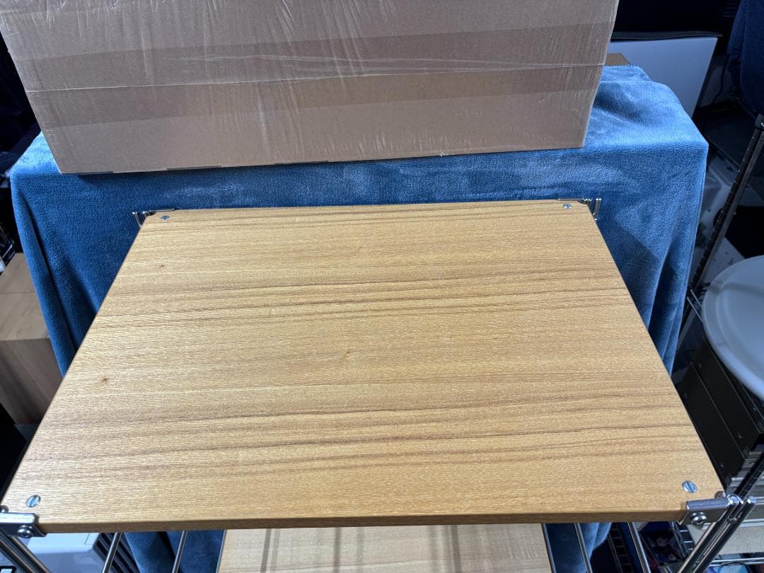 【中古】無印良品　ステンレスユニットシェルフ　オーク材棚セット