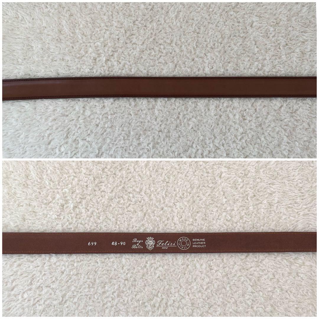 【美品】Felisi ベルト レザー 茶色 メンズ 48-90