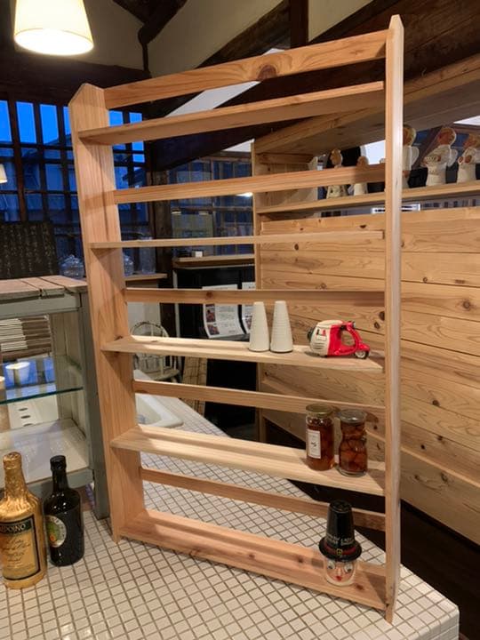 スパイスラックワイドタイプ幅60cm高さ約97bm奥行11cm.ウォールシェルフ