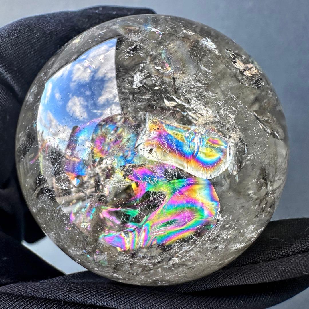 爆レア❗️ヒマラヤ水晶 丸玉 虹入り 天然石 パワーストーン☆パワー浄化A1118