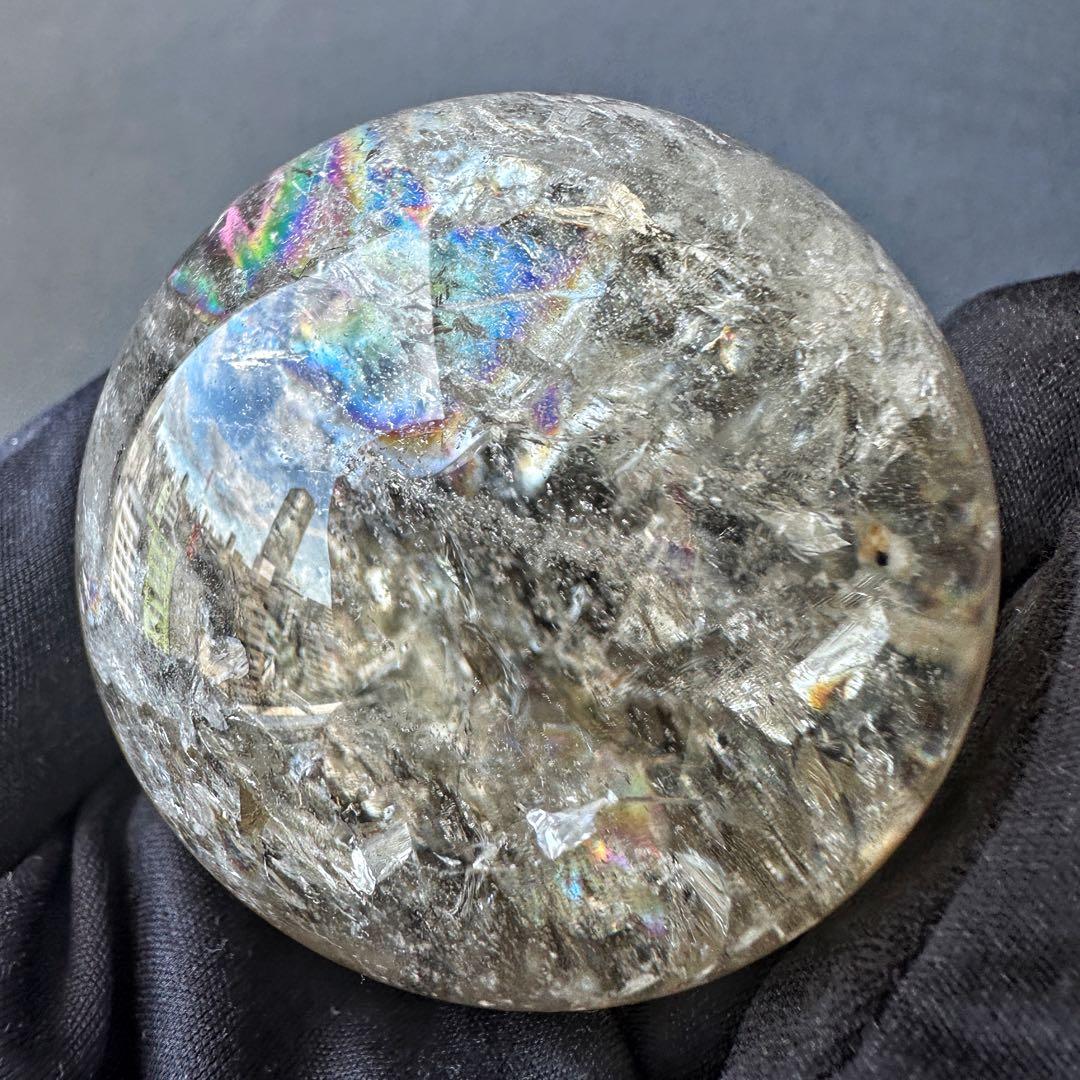 爆レア❗️ヒマラヤ水晶 丸玉 虹入り 天然石 パワーストーン☆パワー浄化A1118